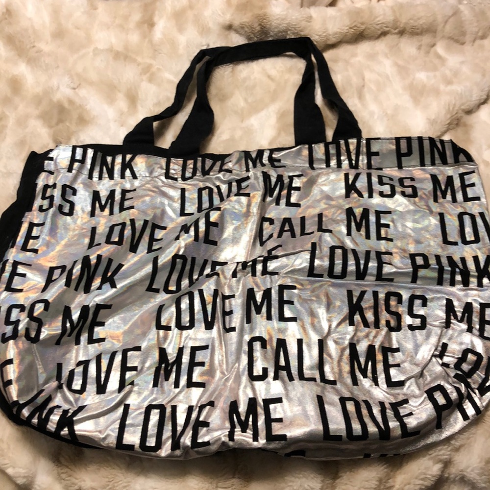 Large VS PINK Holgraphic Tote Bag